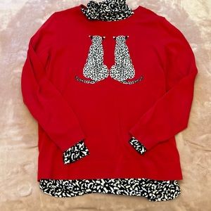 2 piece set.  Crown&ivy sweater size PL & victor alfaro size med turtle neck.